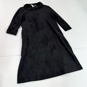 J McLaughlin Dress Womens Small Black Long Sleeve  Faux Suede Shift New Career